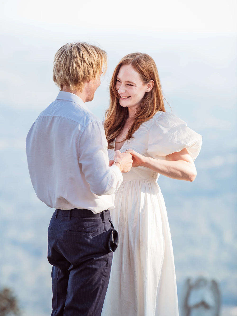 Couple celebrating a romantic proposal at VH Country Estate on Tamborine Mountain